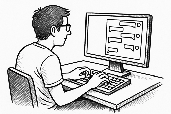 Typing fast on an online chat
