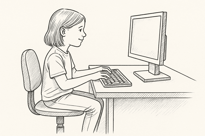 correct keyboard typing posture